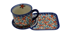 Cup with tray.  Breakfast set. (A59 D54)