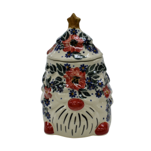 Gnome Christmas tree ceramic container with lid (A523 D56)   