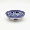Flower bowl I A266 D108 – hand-painted Bolesławiec pottery in a decorative flower shape with a traditional pattern, perfect for desserts, fruits, and snacks.