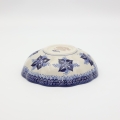 Flower bowl I A266 D108 – hand-painted Bolesławiec pottery in a decorative flower shape with a traditional pattern, perfect for desserts, fruits, and snacks.
