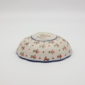 Flower bowl I A266 D141 – hand-painted Bolesławiec pottery in a decorative flower shape with a traditional blue pattern, perfect for desserts, fruits, and snacks.