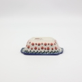Ceramic bread baking dish with handles I A180 D139 – hand-painted Bolesławiec pottery, ideal for baking bread and cakes, durable and decorative.