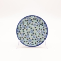 Small dessert plate for cake 16 cm A537 D134 – hand-painted Bolesławiec pottery with a traditional blue pattern, perfect for serving cakes and desserts.