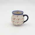 Barrel mug ANDY A10 D141 – hand-painted Bolesławiec pottery in a traditional pattern, practical and decorative for everyday use.
