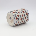 Large kitchen utensil holder A73 D18 – hand-painted Bolesławiec pottery in a classic pattern, perfect for organizing kitchen tools.