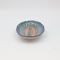 Small embossed platter A260 D59 – hand-painted Bolesławiec pottery, perfect for serving appetizers and desserts.
