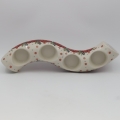 Ceramic Bolesławiec candle holder A750 D101 with classic traditional patterns.