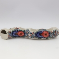Decorative Bolesławiec candle holder A750 D12, ideal for living room or dining area.