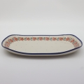 Large ceramic ROGAŚ platter A173, hand-painted, perfect for serving meats, cold cuts, and appetizers.