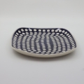Large ceramic ROGAŚ platter A173 D64, hand-painted, perfect for serving meats, cold cuts, and appetizers.
