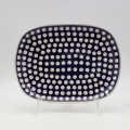Large ceramic ROGAŚ platter A173 D64, hand-painted, perfect for serving meats, cold cuts, and appetizers.