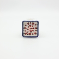Miseczka kwadratowa na sos z ceramiki bolesławieckiej – ręcznie malowana.
