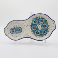 Hand-painted ceramic breakfast tray from Bolesławiec pottery.