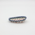 Hand-painted ceramic spoon rest from Bolesławiec pottery.