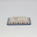 Rectangular hand-painted sushi plate from Bolesławiec pottery.