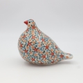 Hand-painted Bolesławiec ceramic pigeon figurine.