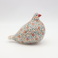 Hand-painted Bolesławiec ceramic pigeon figurine.