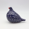 Hand-painted Bolesławiec ceramic pigeon figurine.