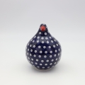 Hand-painted Bolesławiec ceramic pigeon figurine.