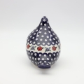 Hand-painted Bolesławiec ceramic pigeon figurine.