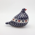 Hand-painted Bolesławiec ceramic pigeon figurine.