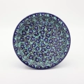 Round ceramic baking dish from Boleslawiec, authentic Polish pottery, hand painted stoneware cookware, handmade artisan ceramic dish for oven, microwave and dishwasher.