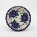 Round ceramic baking dish from Boleslawiec, authentic Polish pottery, hand painted stoneware cookware, handmade artisan ceramic dish for oven, microwave and dishwasher.