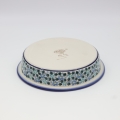 Round ceramic baking dish from Boleslawiec, authentic Polish pottery, hand painted stoneware cookware, handmade artisan ceramic dish for oven, microwave and dishwasher.