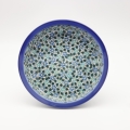 Round ceramic baking dish from Boleslawiec, authentic Polish pottery, hand painted stoneware cookware, handmade artisan ceramic dish for oven, microwave and dishwasher.