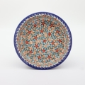 Round ceramic baking dish from Boleslawiec, authentic Polish pottery, hand painted stoneware cookware, handmade artisan ceramic dish for oven, microwave and dishwasher.