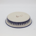 Round ceramic baking dish from Boleslawiec, authentic Polish pottery, hand painted stoneware cookware, handmade artisan ceramic dish for oven, microwave and dishwasher.