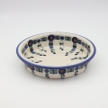 Round ceramic baking dish from Boleslawiec, authentic Polish pottery, hand painted stoneware cookware, handmade artisan ceramic dish for oven, microwave and dishwasher.