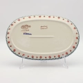 Large oval Polish pottery platter from Boleslawiec – handmade ceramic serving dish.