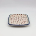Rectangular Polish pottery platter from Boleslawiec CH – handmade ceramic dish.