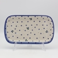 Boleslawiec rectangular platter CH, hand-painted Polish pottery serving dish.