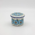 Hand-painted water butter dish made from traditional Bolesławiec pottery. A practical kitchen accessory designed to keep butter fresh and spreadable longer.