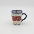 Hand-painted BEL mug made from traditional Bolesławiec pottery. A stylish mug perfect for coffee, tea, and everyday use.