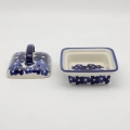 Hand-painted butter dish made from traditional Bolesławiec pottery. A practical and elegant container perfect for storing and serving butter.