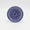 Hand-painted small dessert plate 16 cm made from traditional Bolesławiec pottery. Perfect for serving cakes, desserts, and snacks.