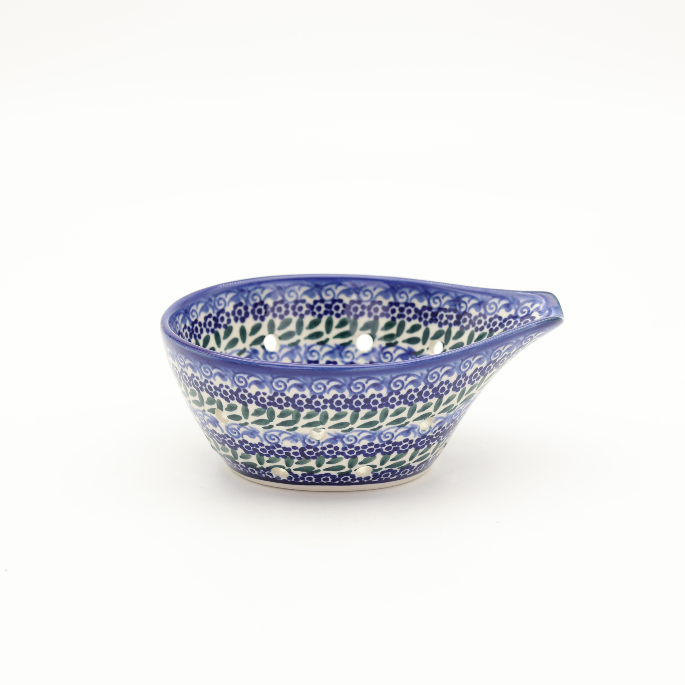 Ceramic colander / strainer A506 D75 – hand-painted Bolesławiec pottery, practical and decorative for draining pasta and vegetables.