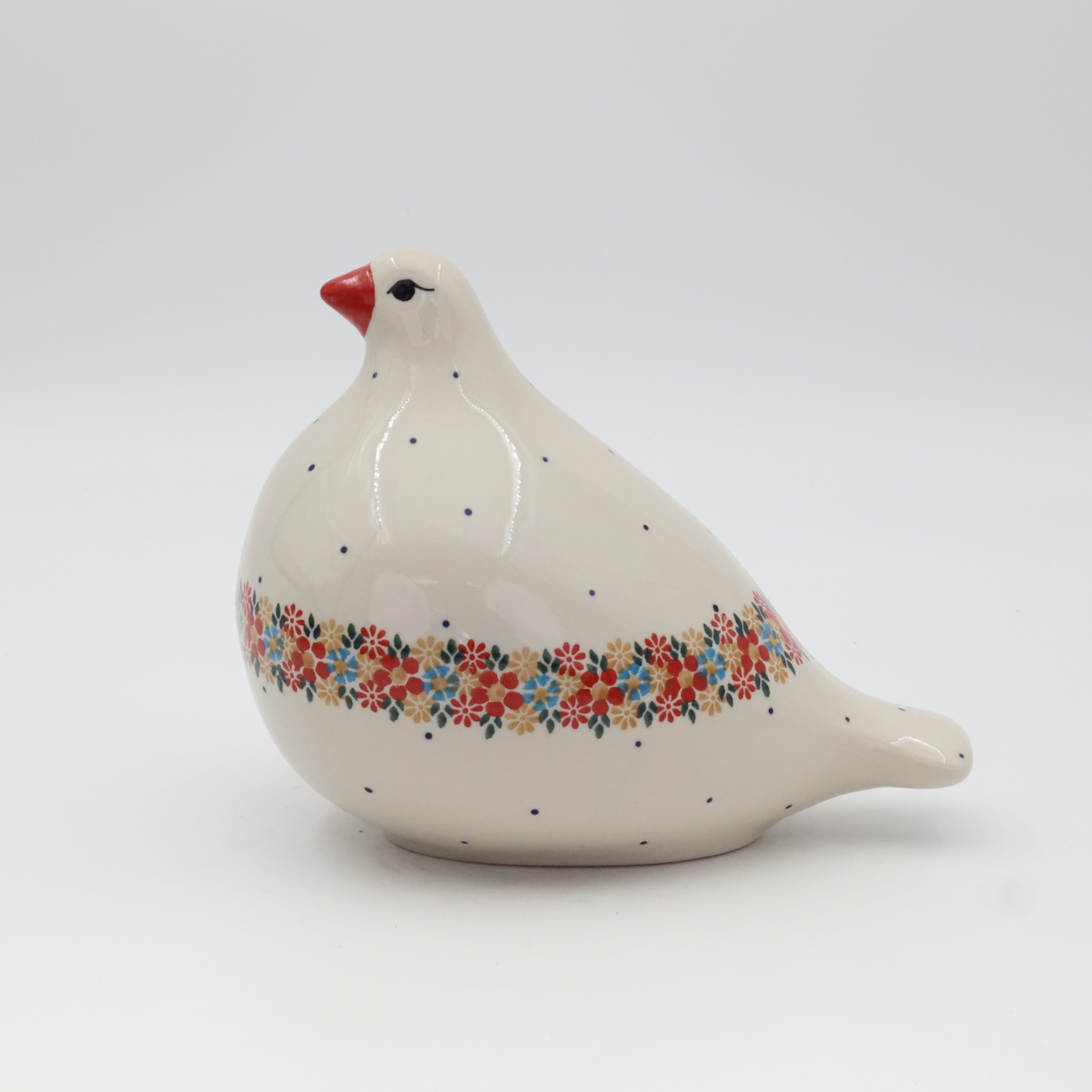 Bolesławiec ceramic dove – handmade, hand-painted, durable.