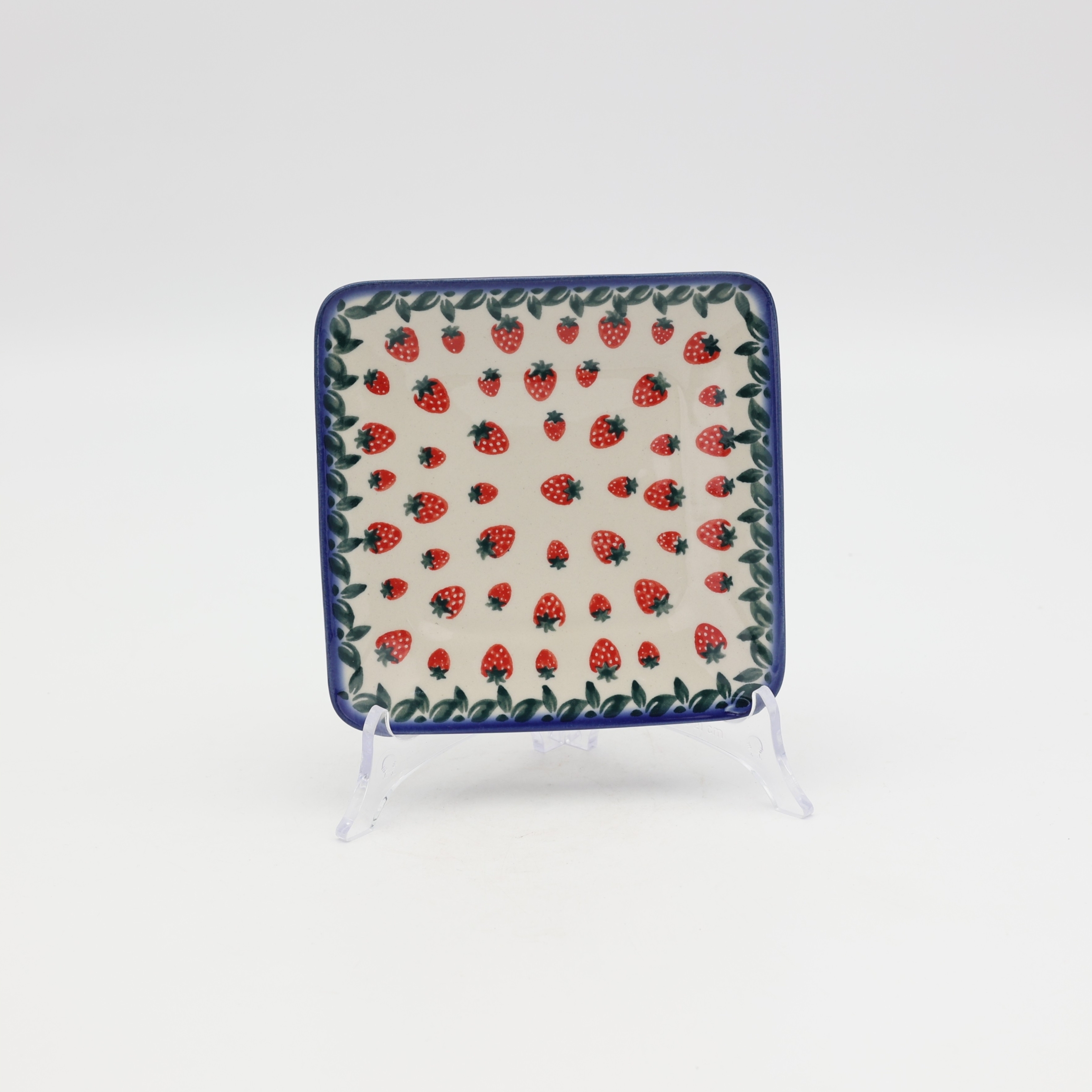 Square sushi plate/tray – Bolesławiec ceramic, hand-decorated with traditional patterns. Elegant and durable pottery perfect for serving sushi, appetizers, and snacks.